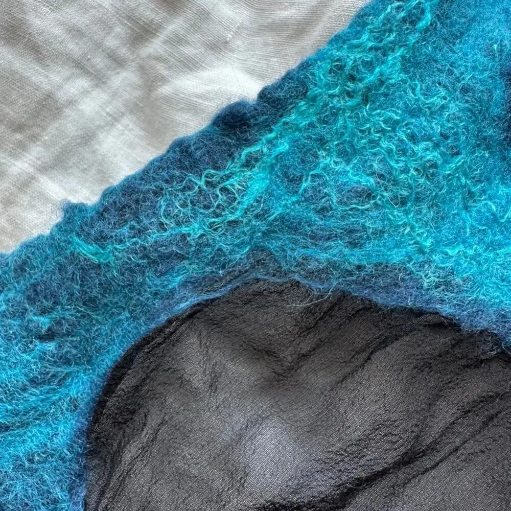 Vintage silk and wool scarf